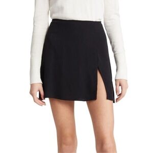 Reformation Margot Slit Mini Skirt in Black Size 8